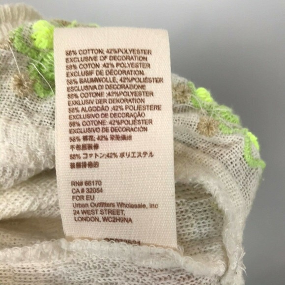 Free People Embroidered Off Shoulder Crop Top S - Picture 10 of 10